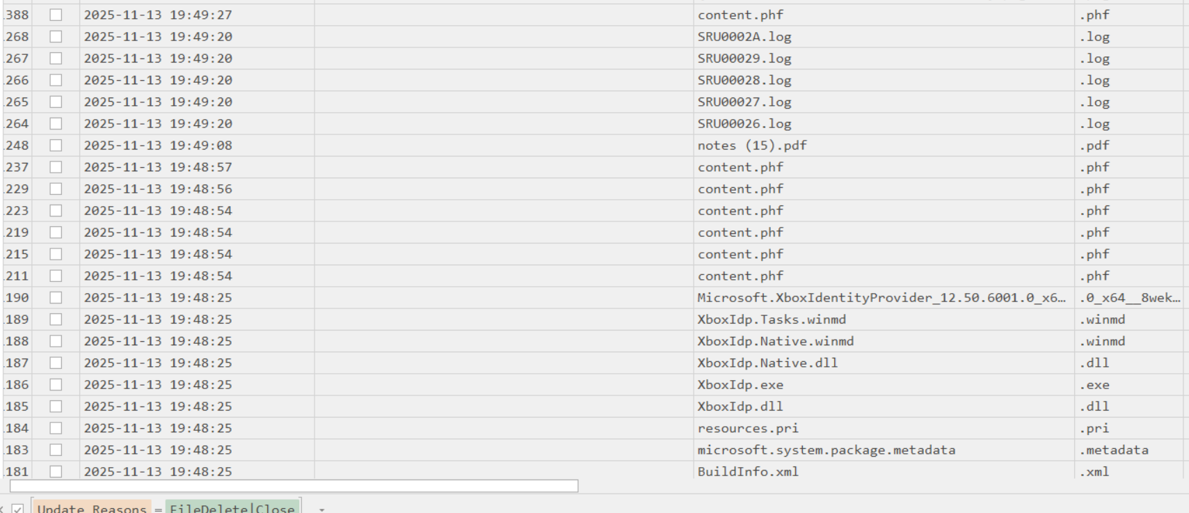 delete files from when ADATA usb was plugged in